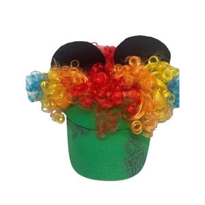 DISNEY PARK MICKEY EARS CAP WITH MULTI COLOR HAIR Clown Hat